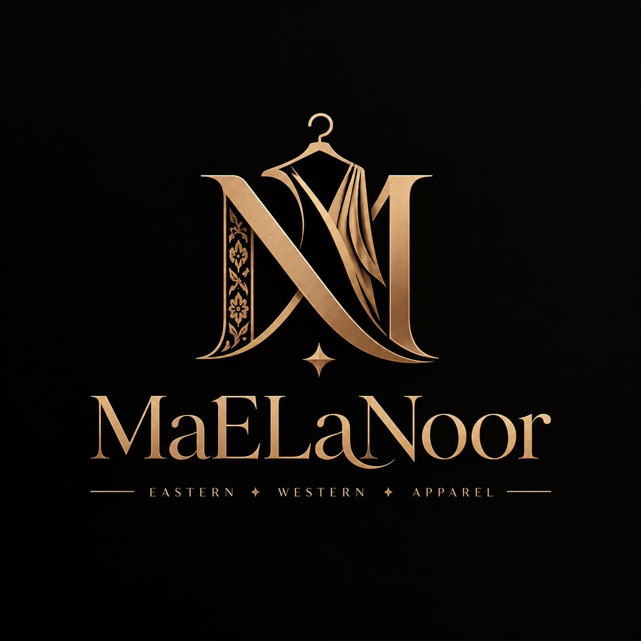 MaELaNoor gold monogram and logo — Eastern, Western, Apparel